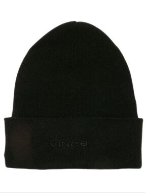 Vince Men's Black Wool & Cashmere Cuffed Beanie Msrp $145 I'm